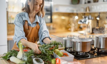 Preparing a vegan meal